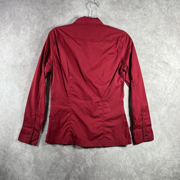 Harley Davidson Shirt Womens‎ Small Red Button Up Long Sleeves Biker Motorcycle - Picture 5 of 9